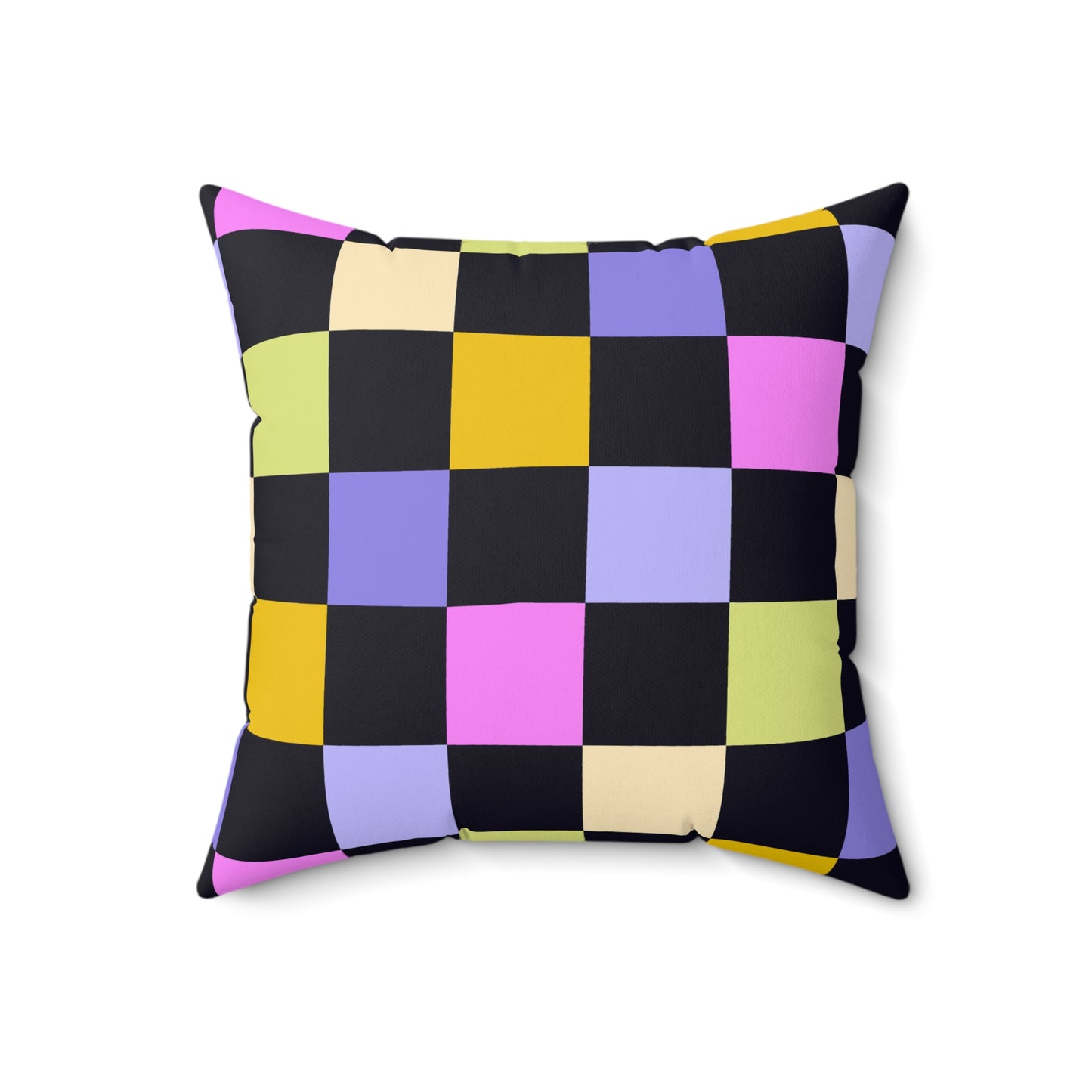 Joyful Checkerboard Throw Pillow