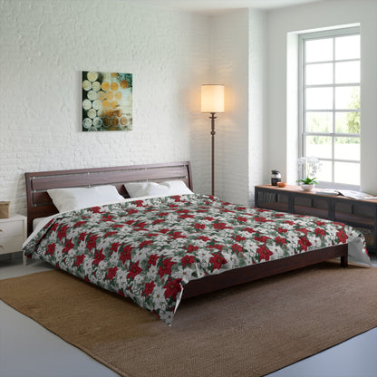 Winter Poinsettia Garden Comforter