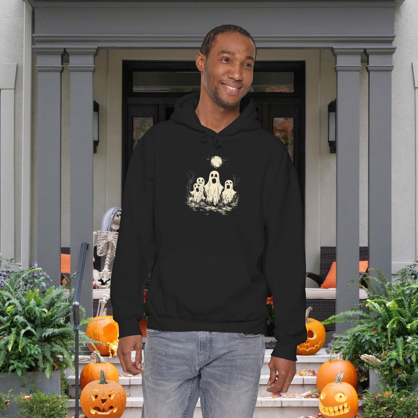 Creepy Ghost Trio Heavy Blend™ Hooded Sweatshirt