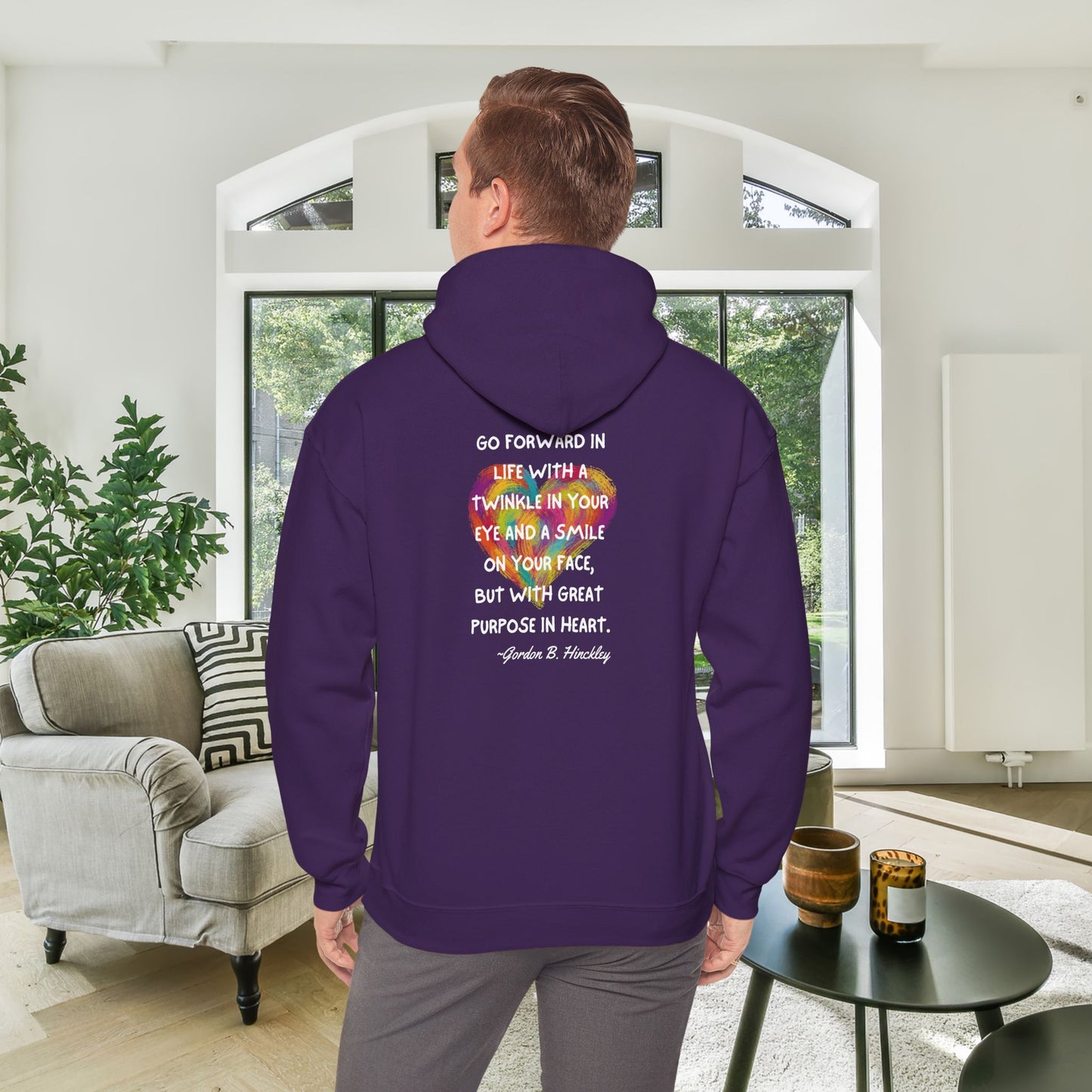 Go With Purpose In Heart Heavy Blend™ Hooded Sweatshirt