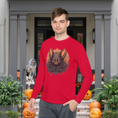 Creepy Bats Over Moon 12 Adult Long Sleeve Tee