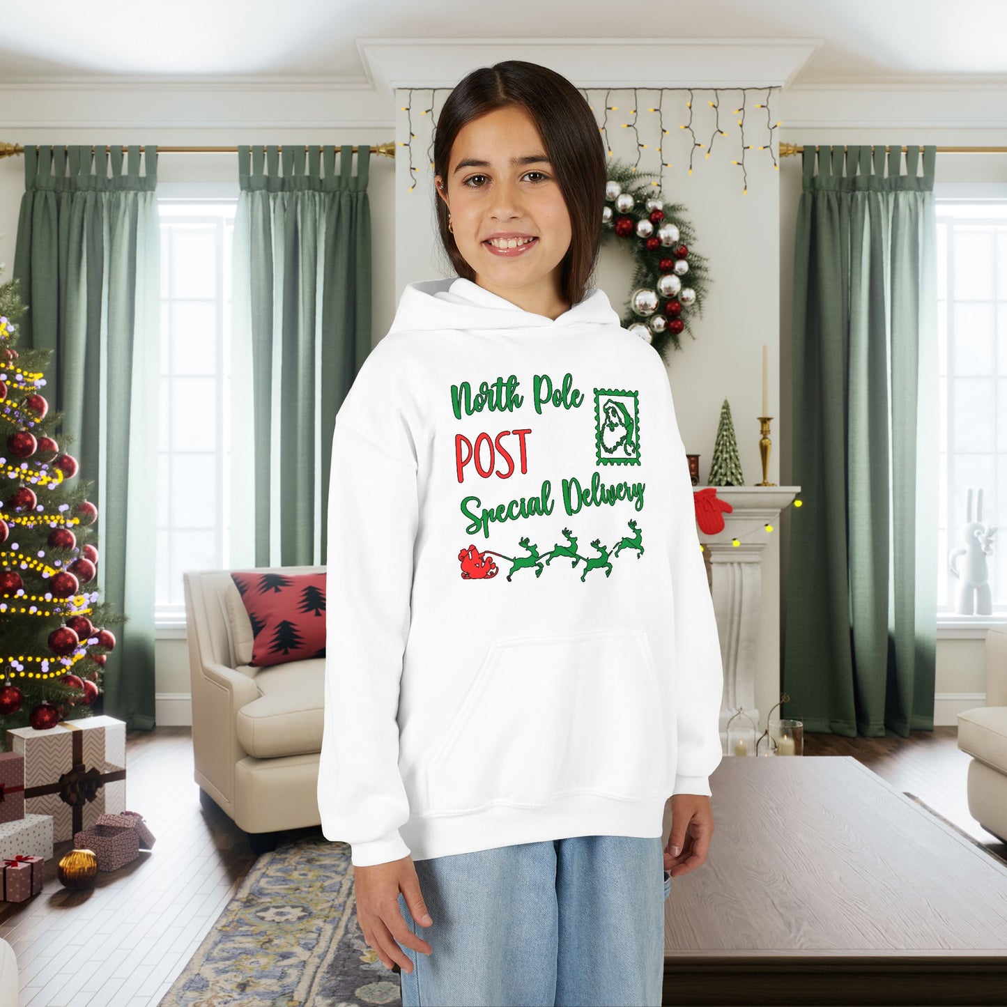 North Pole Post Special Delivery Youth Hoodie