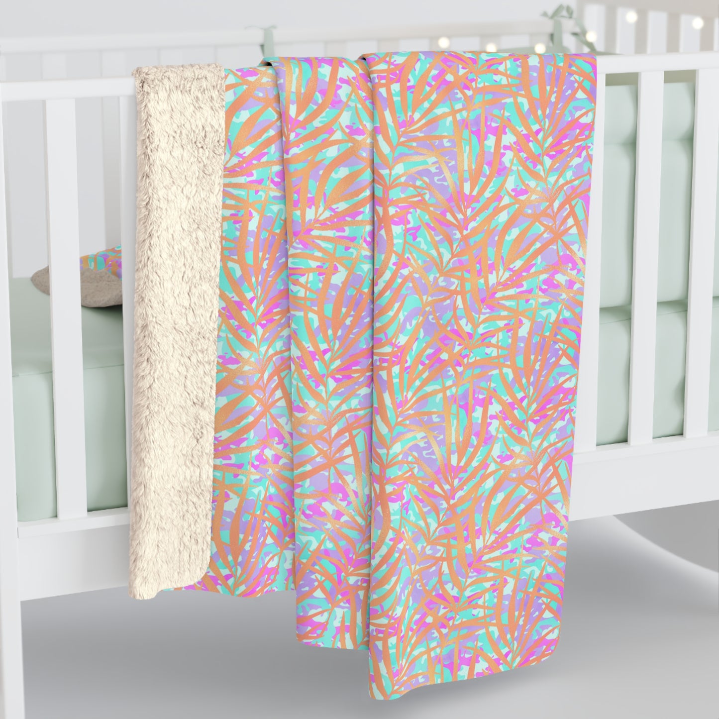 Tropical Sunset Palms Fleece Blanket