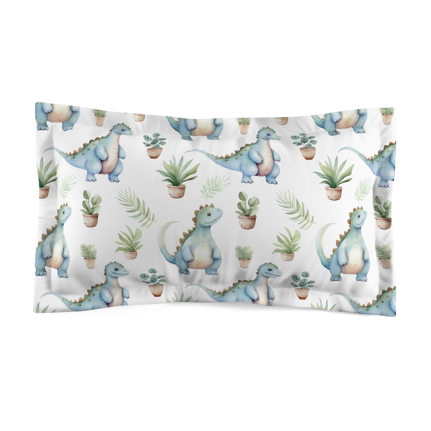 Adorable Dinosaurs Microfiber Pillow Sham