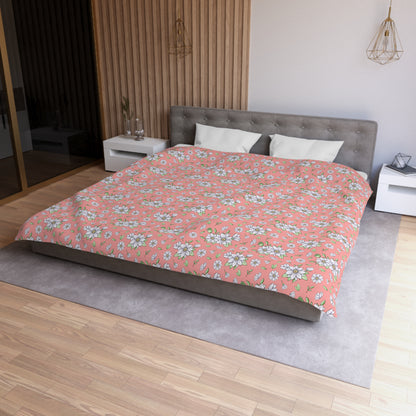 Jasmine Blush Garden Microfiber Duvet Cover