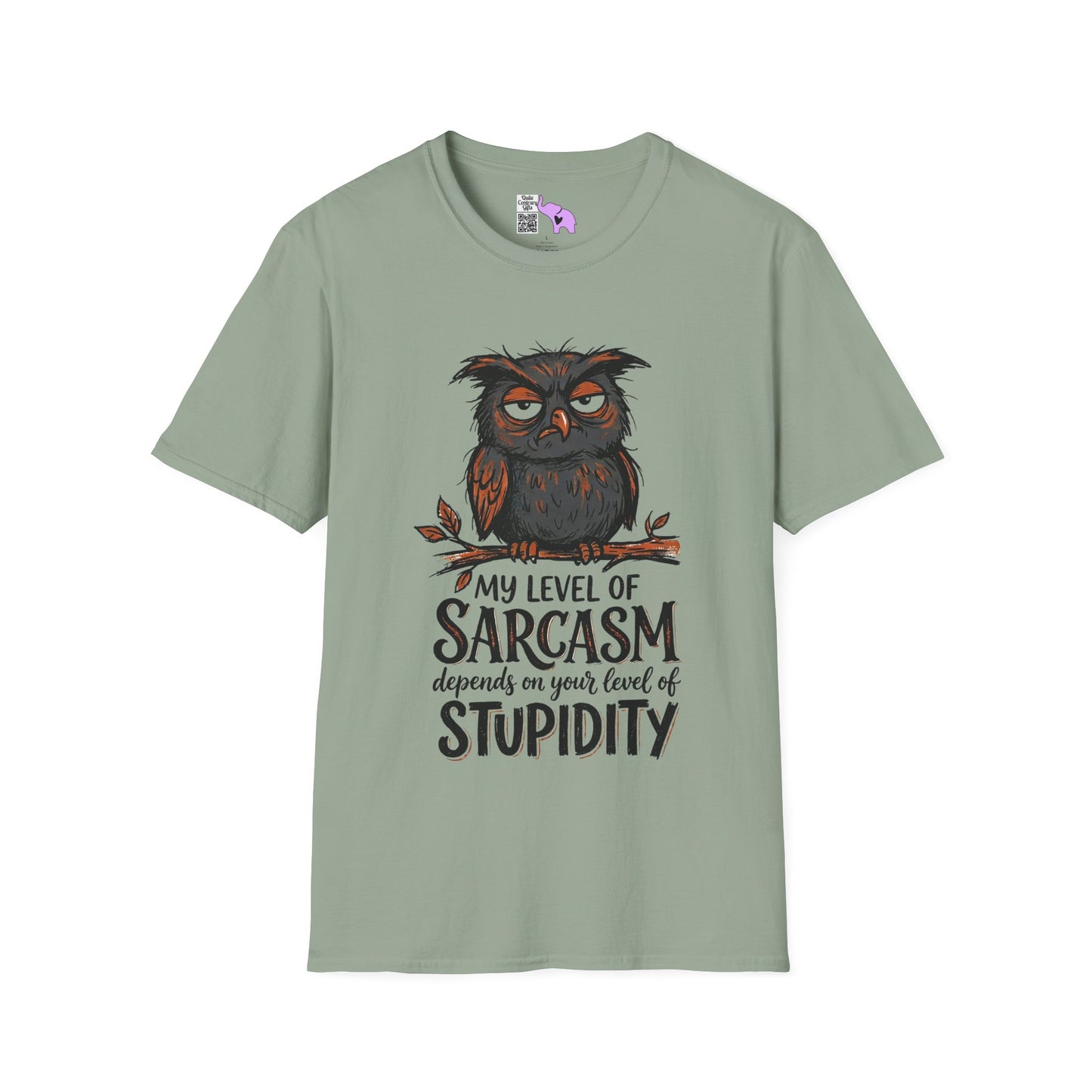 ""My Level of Sarcasm Depends on Your Level of Stupidity (Owl) Adult T-shirt