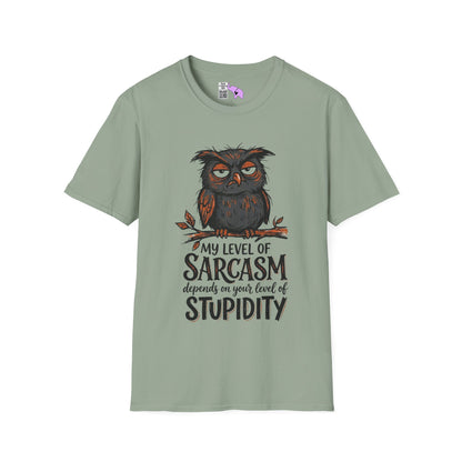 ""My Level of Sarcasm Depends on Your Level of Stupidity (Owl) Adult T-shirt