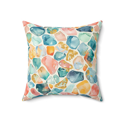 Ocean Pebble Drift Throw Pillow