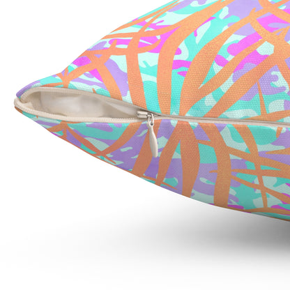 Tropical Sunset Palms Throw Pillow