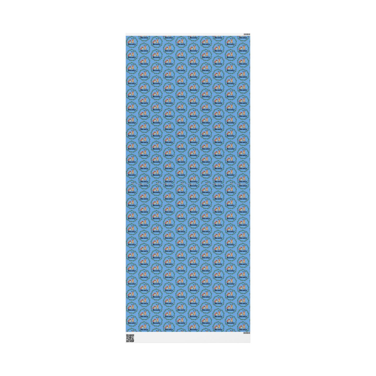 Cute Reindeer Wreath Custom Wrapping Paper (Randy)