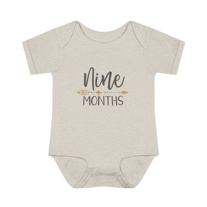 Golden Arrow Milestone Baby Bodysuit-Nine Months