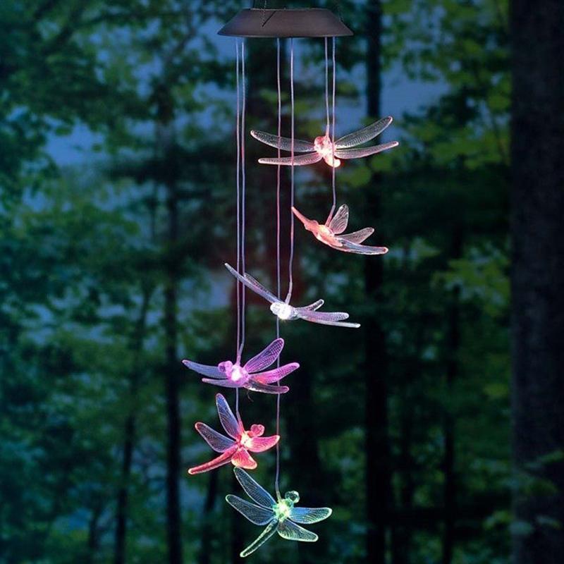 Solar-powered Color Changing Light String LED Wind Chime