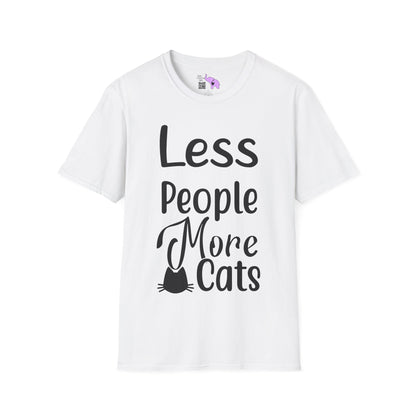 Less People More Cats Adult T-shirt