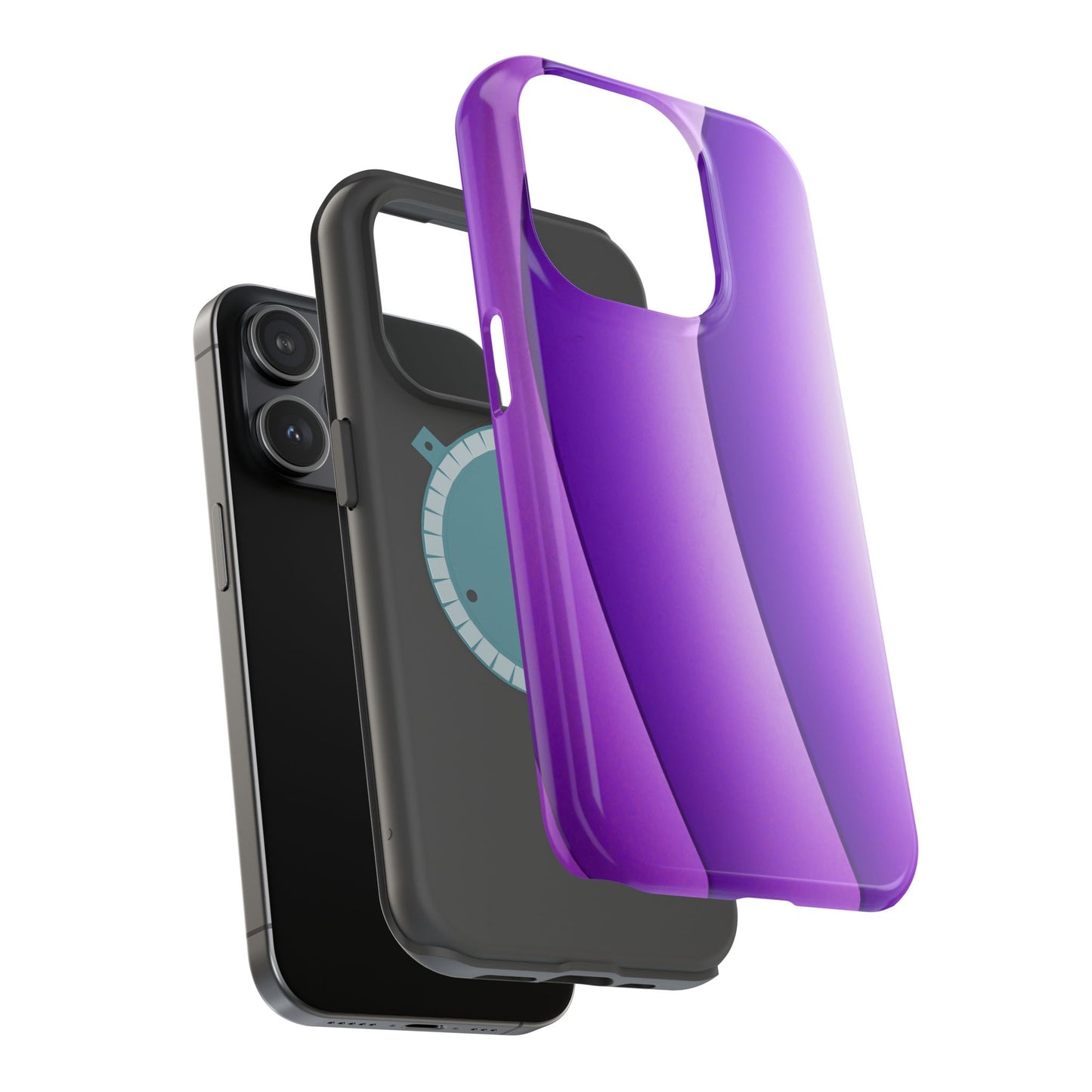 Purple Gradient Stripes MagSafe® Compatible Tough Case for iPhone