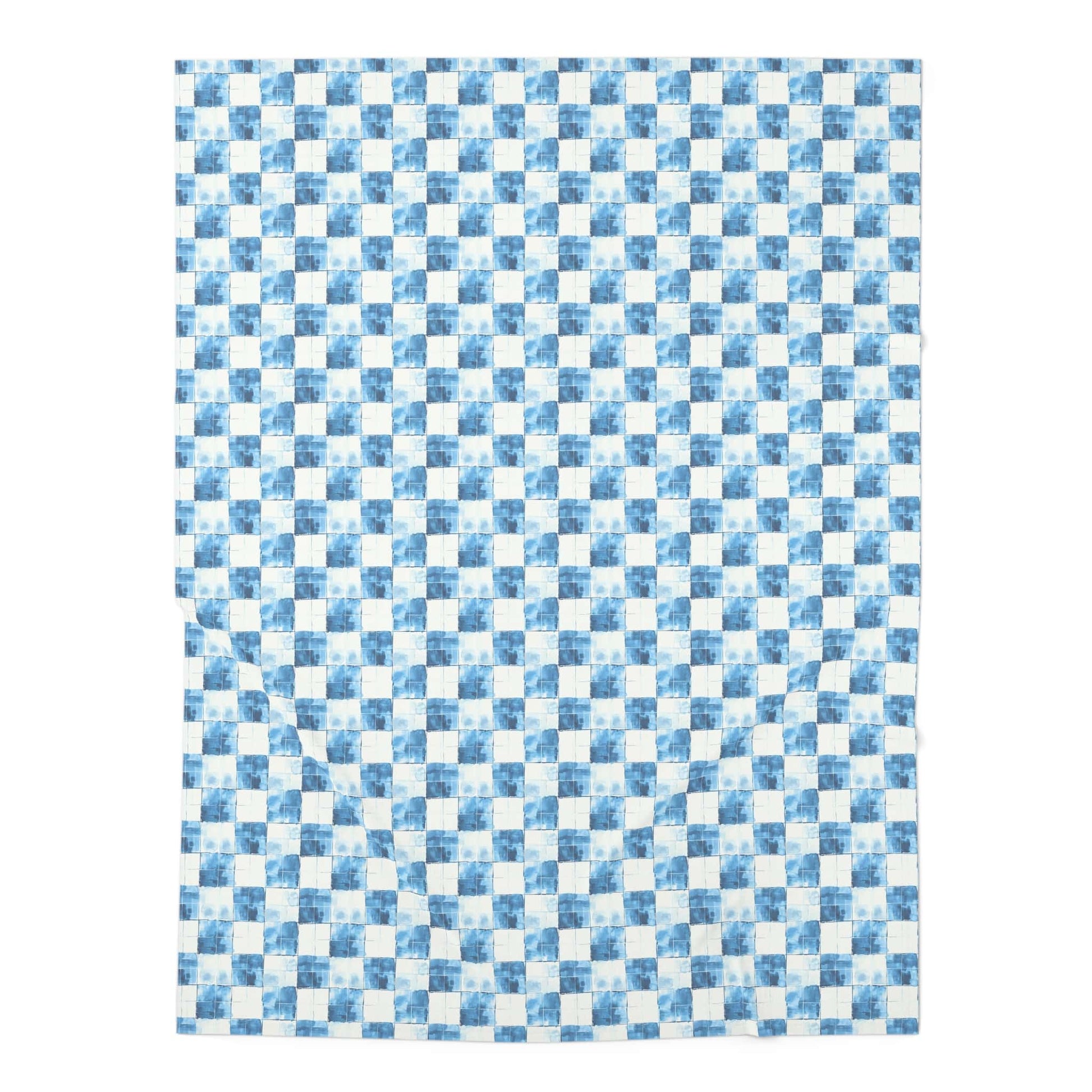 Cozy Blue Checkered Baby Swaddle Blanket