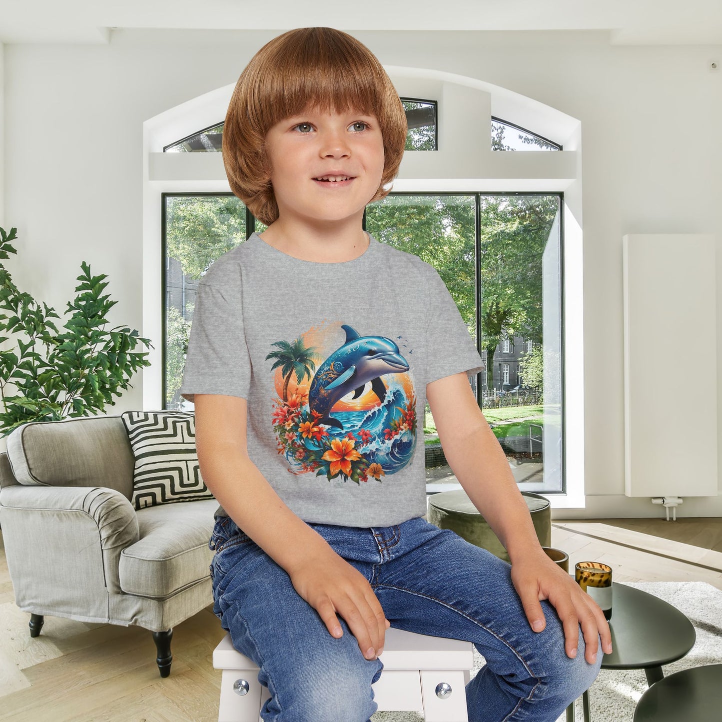 Tropical Dolphin Heavy Cotton™ Toddler T-shirt