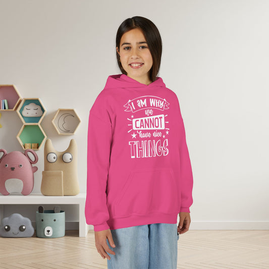 I Am Why We Cannot Have Nice Things Youth Heavy Blend Hoodie