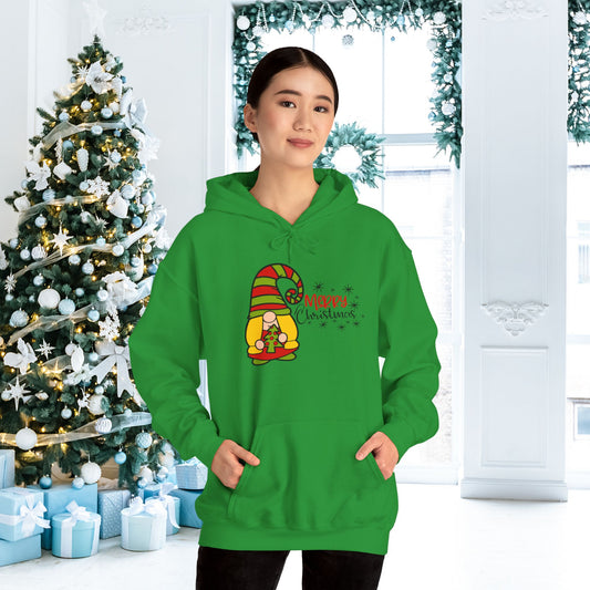 Merry Christmas Girl Gnome Adult Heavy Blend™ Hooded Sweatshirt