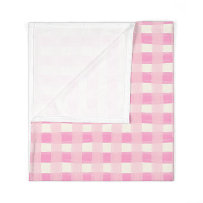 Dreamy Rose Gingham Baby Swaddle Blanket