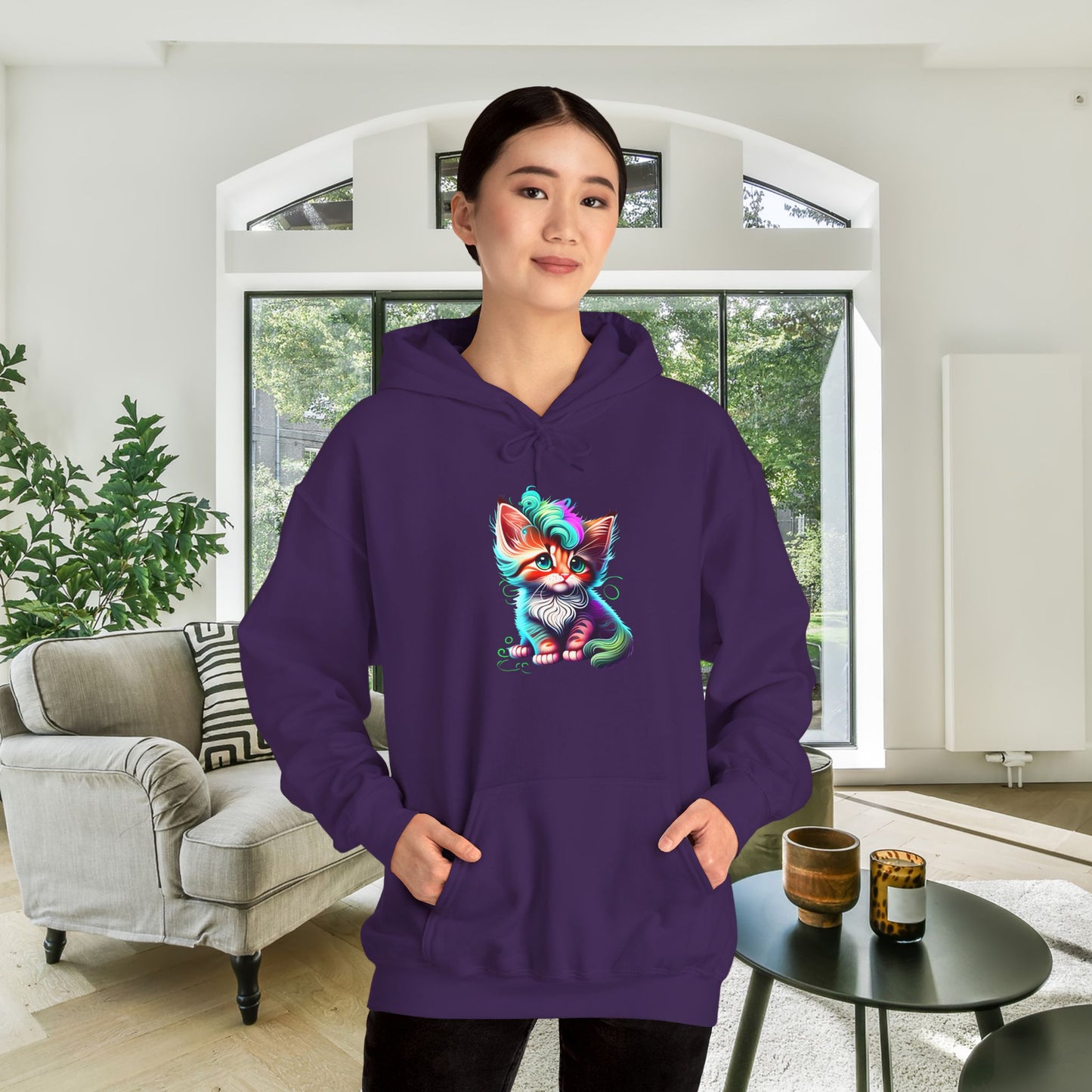 Cute Colorful Kitten 2 Heavy Blend™ Hooded Sweatshirt