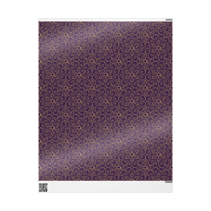 Golden Amethyst Radiance Mandala Wrapping Paper