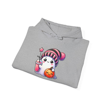 Cute Ghost w/Pumpkins Heavy Blend™ Hooded Sweatshirt