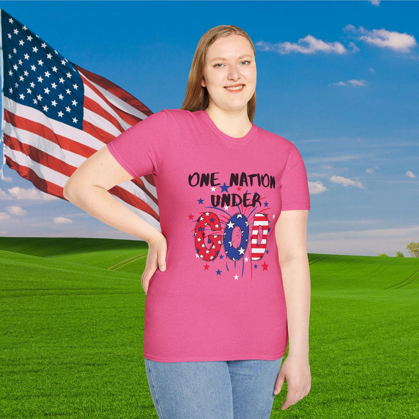 One Nation Under God Adult T-shirt