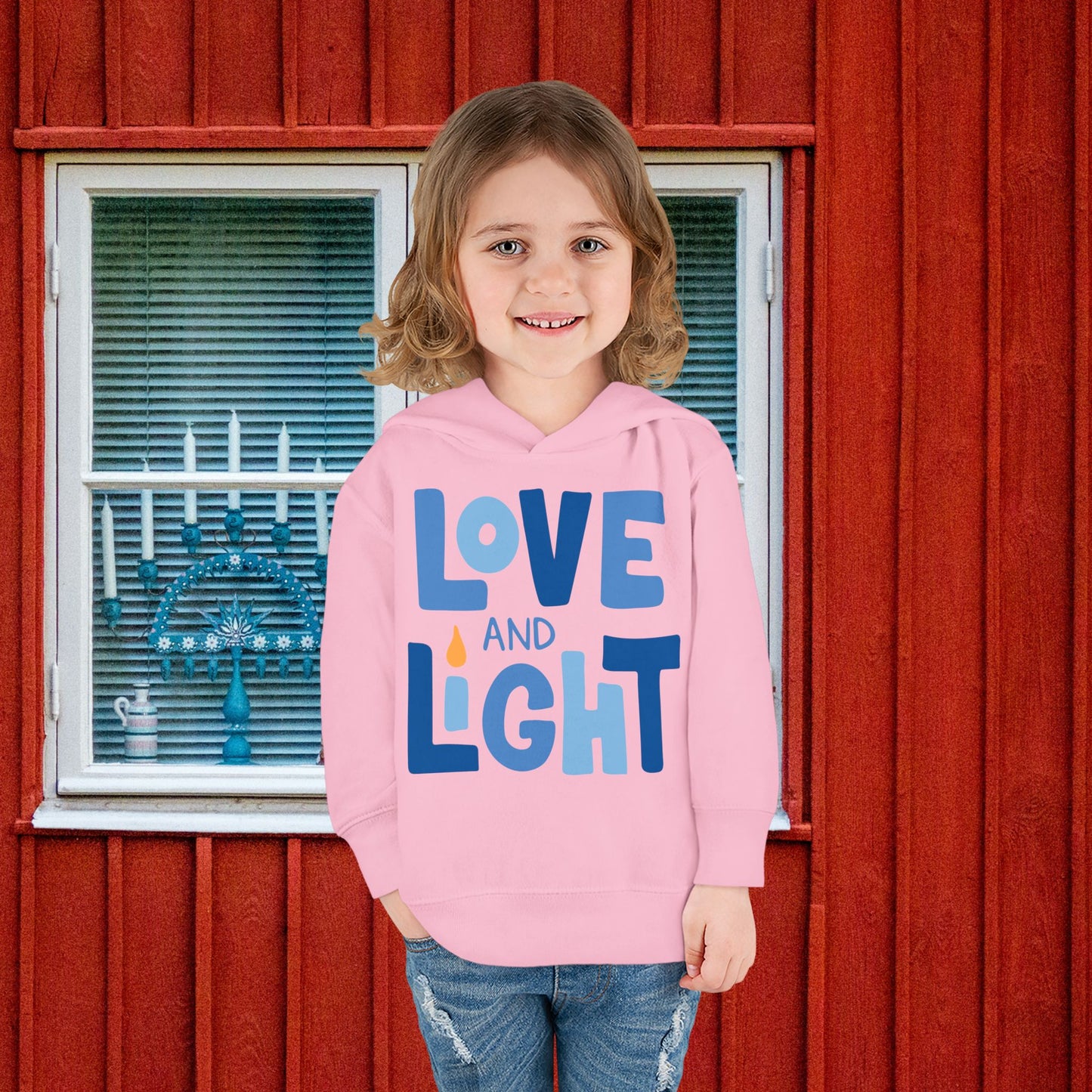 Hanukkah Love & Light 2 Toddler Pullover Fleece Hoodie