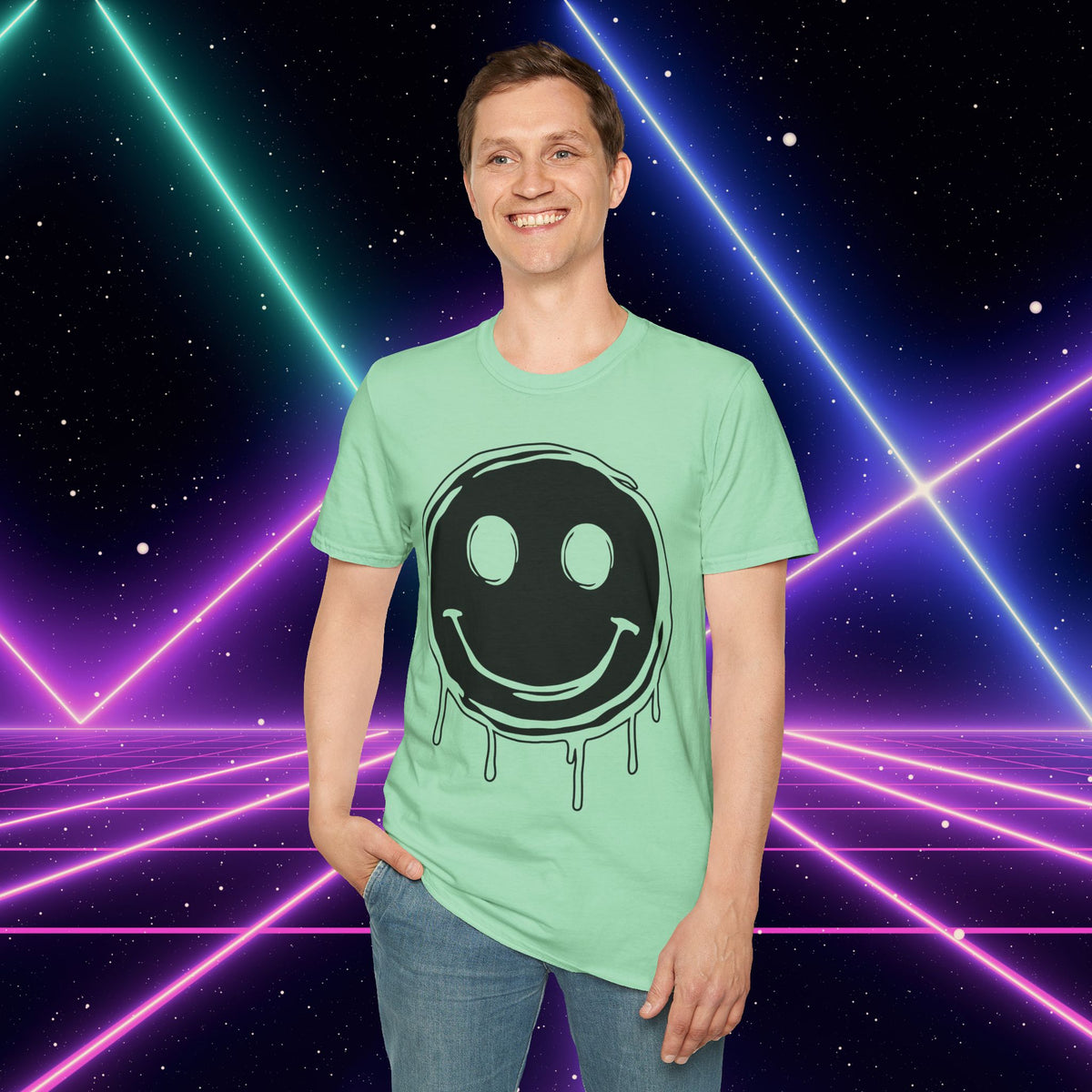 Melty Smiley Face Adult T-shirt