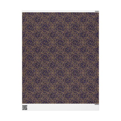 Golden Midnight Radiance Mandala Wrapping Paper