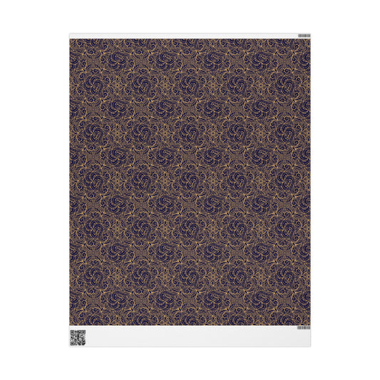 Golden Midnight Radiance Mandala Wrapping Paper