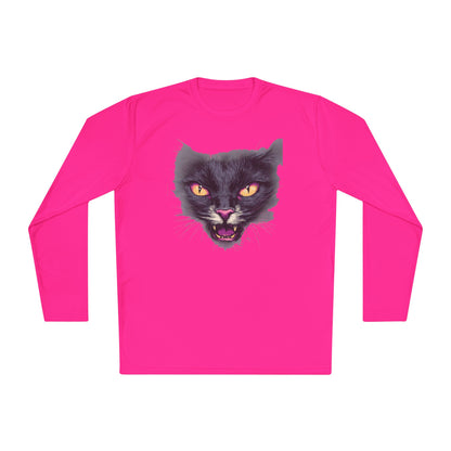 Black Cat Face Adult Long Sleeve Tee