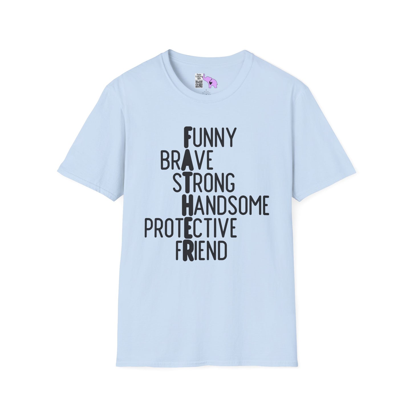 Father-Funny, Brave, Strong, Handsome, Protective, Friend Adult T-shirt