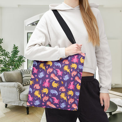 Axolotl Adventures Canvas Tote Bag