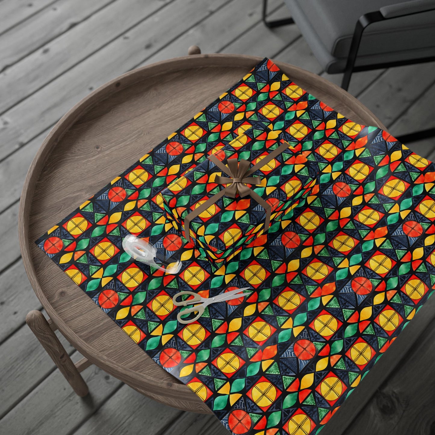 Candlelight Burst Kwanzaa Wrapping Paper