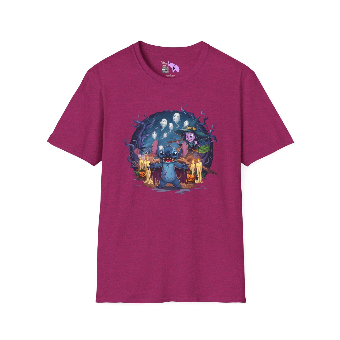 Halloween Stitch w/Ghosts and Witch Adult T-shirt