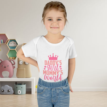 Daddy's Girl Mommy's World Infant Baby Rib Bodysuit