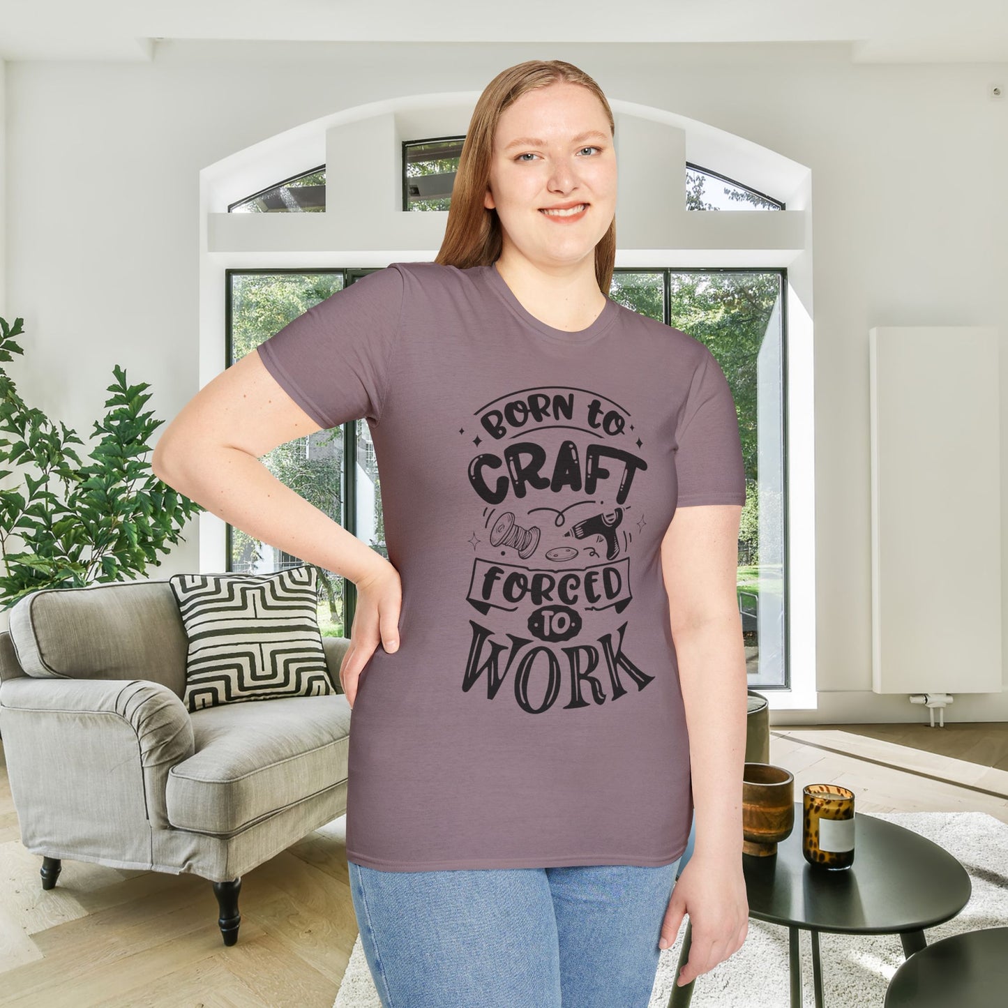 Born To Craft Forced To Work Adult T-shirt