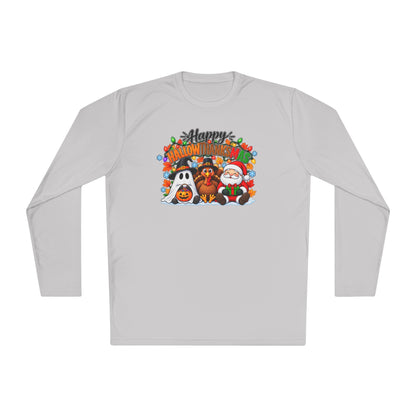 Happy Hallowthanksmas (String Lights) Adult Long Sleeve Tee