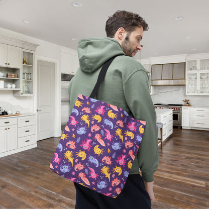 Axolotl Adventures Canvas Tote Bag