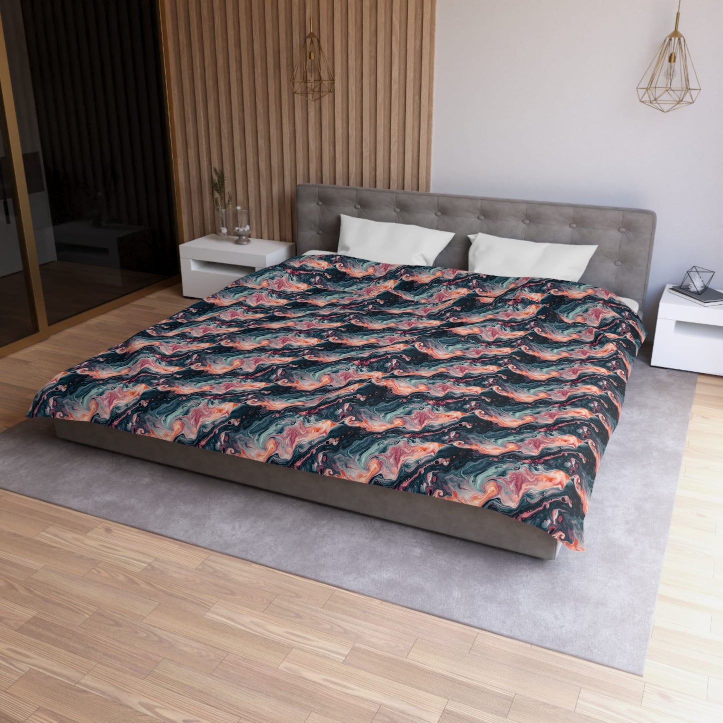 Pink Venom Marble Microfiber Duvet Cover