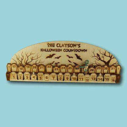 Halloween Countdown Wooden Advent Calendar