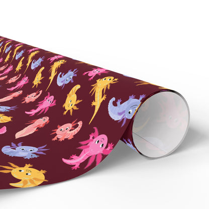 Crimson Axolotls Wrapping Paper