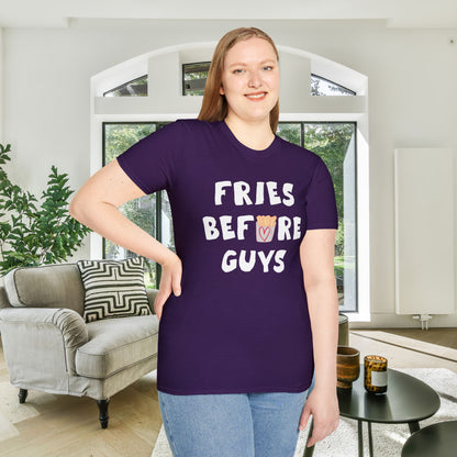 Fries Before Guys Adult T-shirt