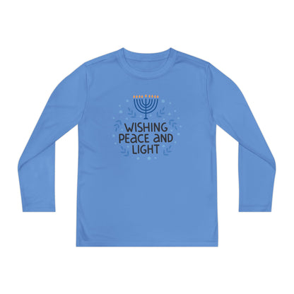 Hanukkah Wishing Peace & Light Youth Long Sleeve Tee