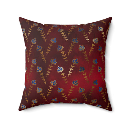Ruby Night Blossoms Throw Pillow