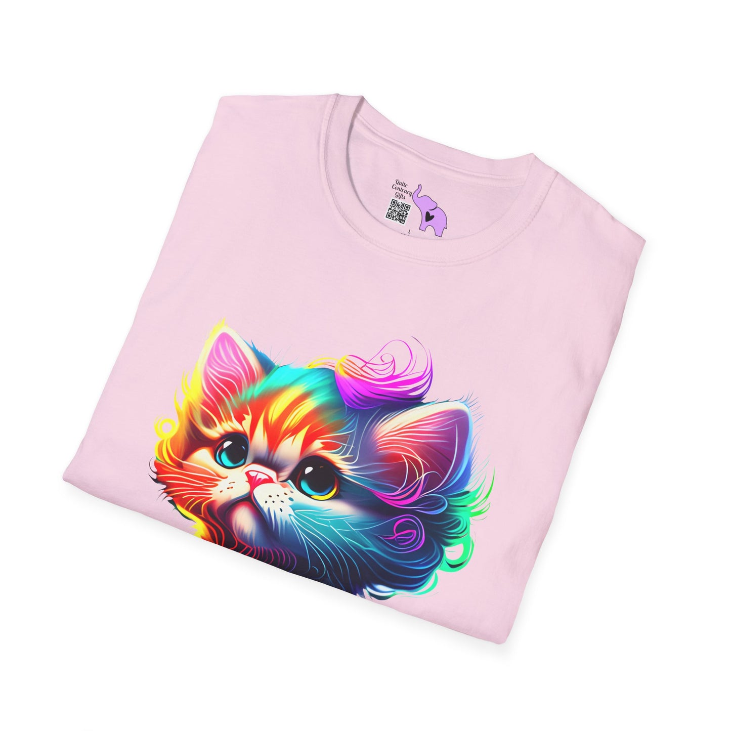 Cute Colorful Kitten Adult T-shirt