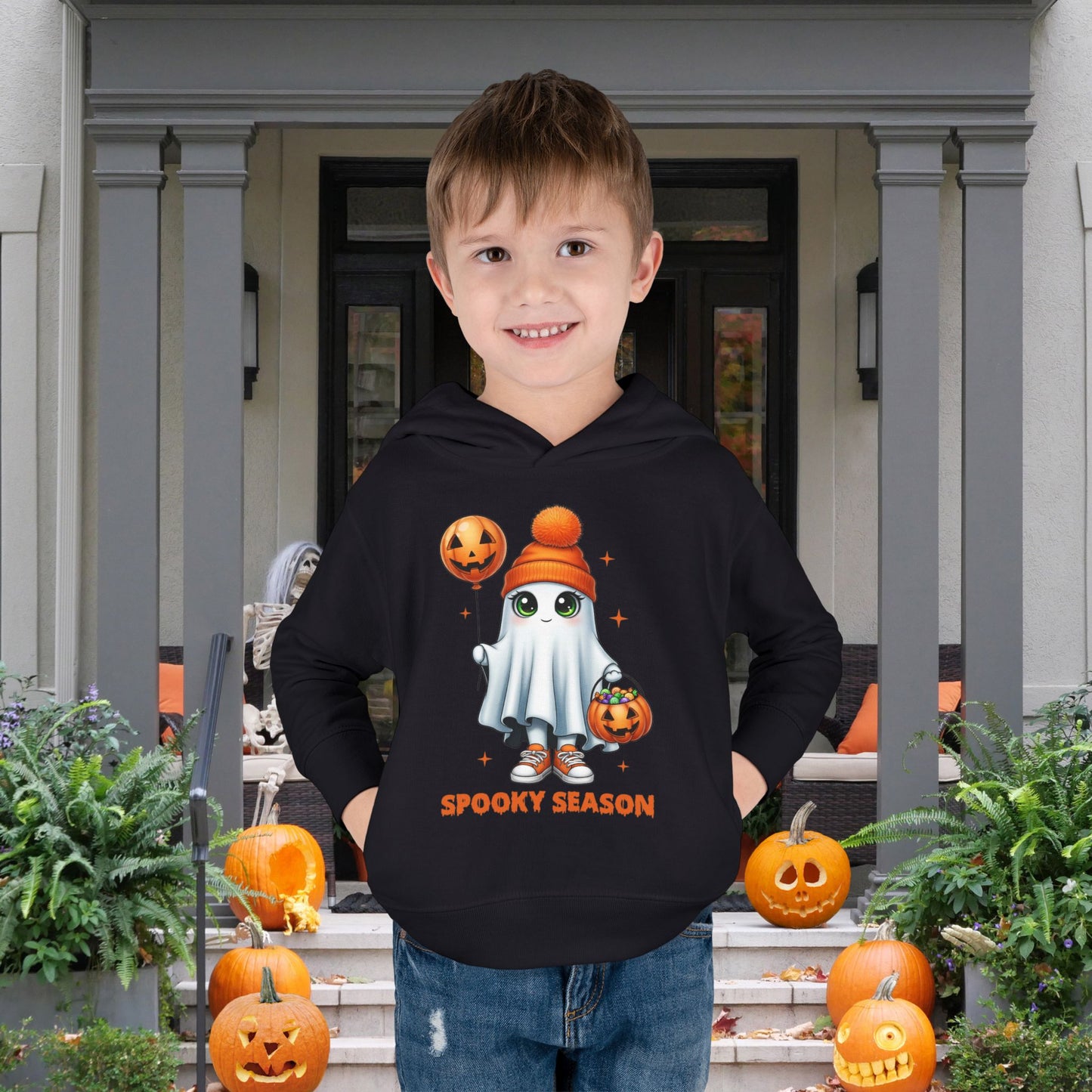 Spooky Season Ghost Trick-or-Treater Toddler Hoodie