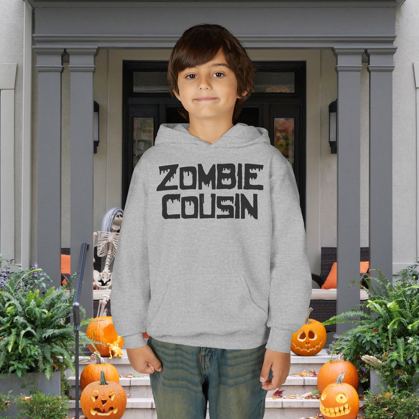 ""Zombie Cousin Youth Heavy Blend Hoodie