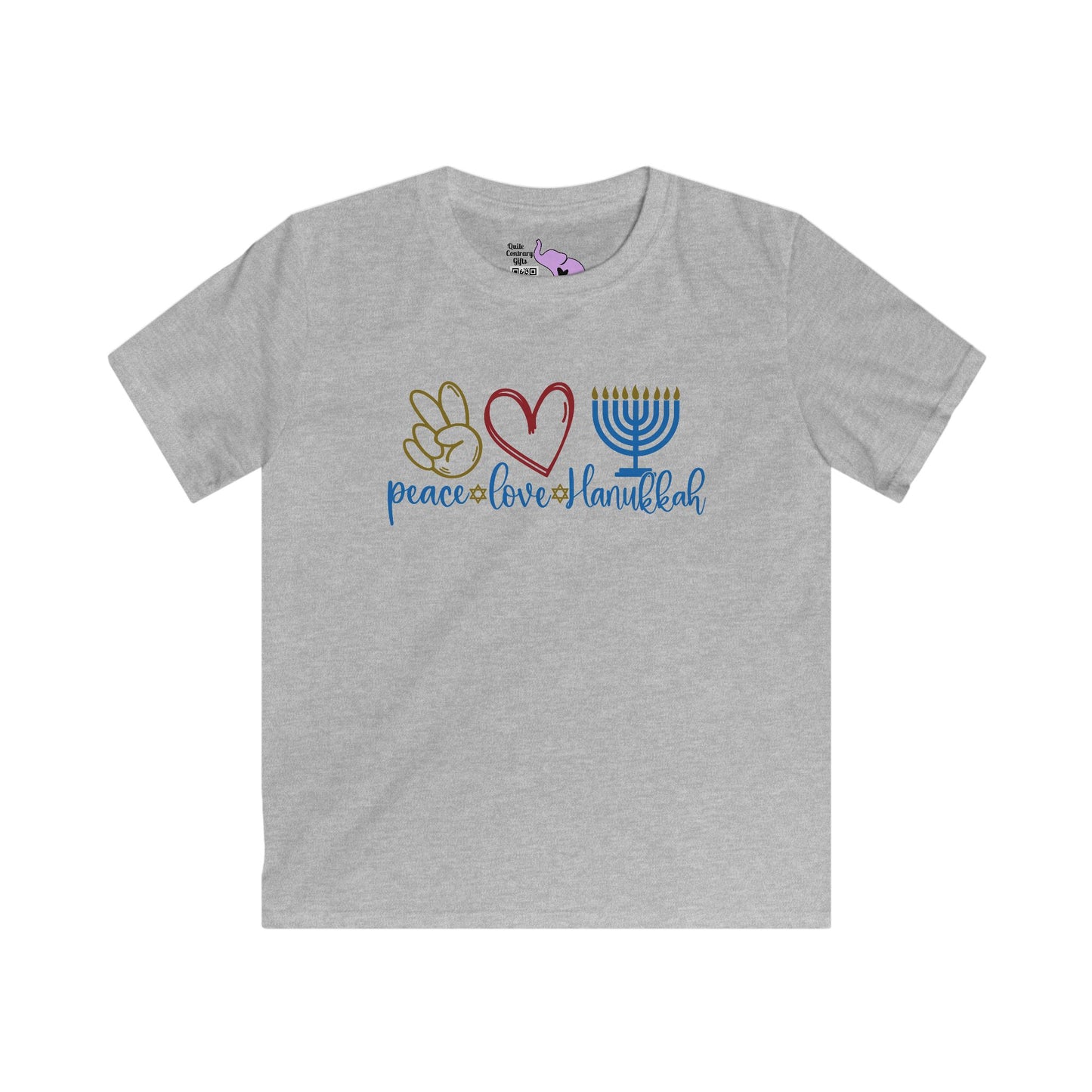 Peace Love Hanukkah Youth Softstyle Tee